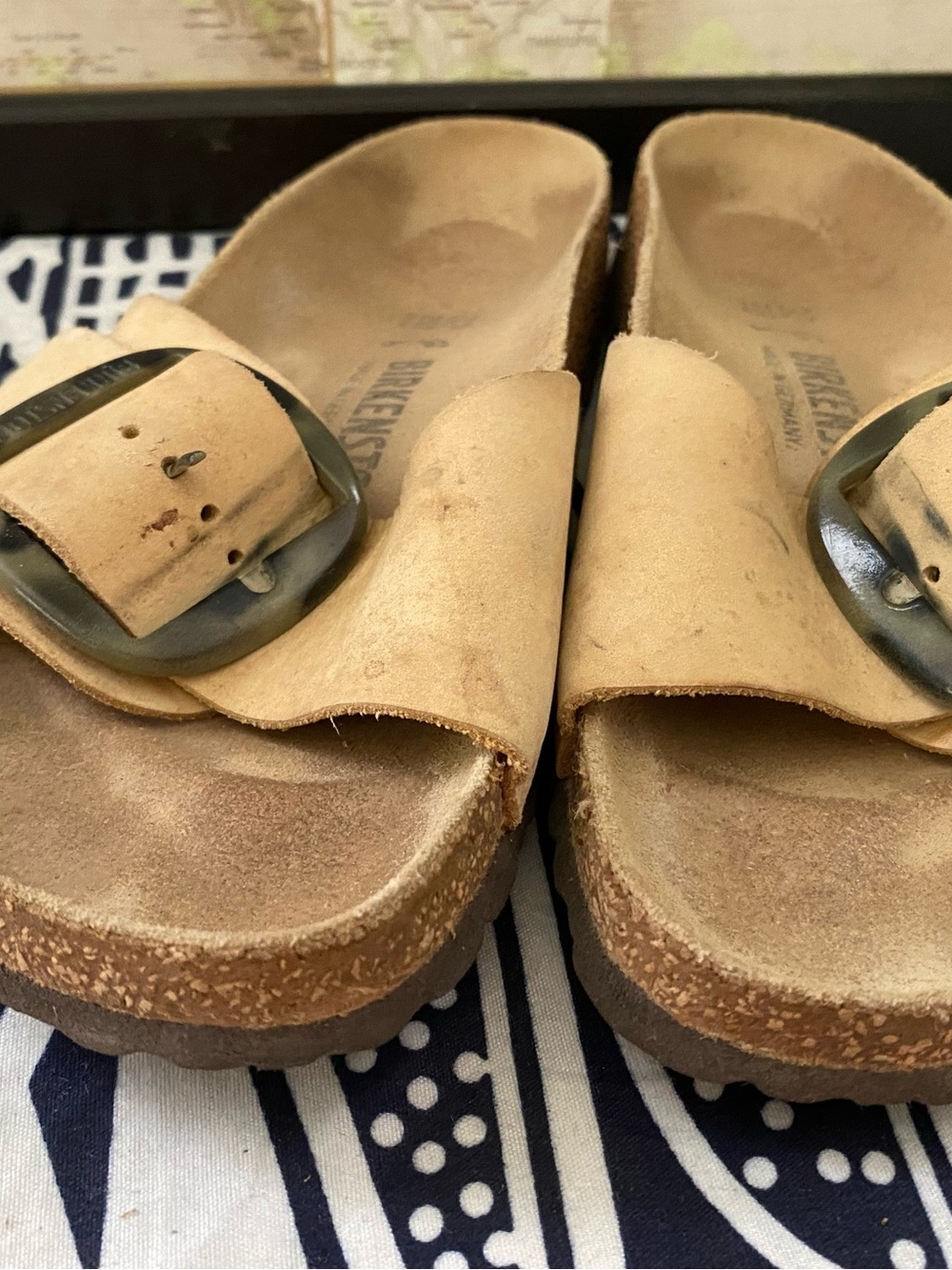 Pre-owned Birkenstock Madrid Big Buckle Sandal in Nubuck Leather Tan 39/8 Women - Picture 10 of 11